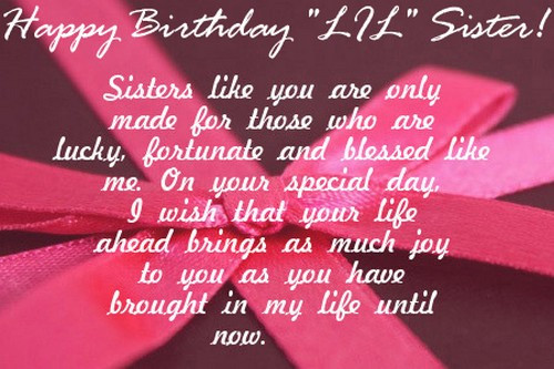 Happy Birthday Quotes To Sister
 Sweet Happy Birthday Younger Sister I Love U Messages