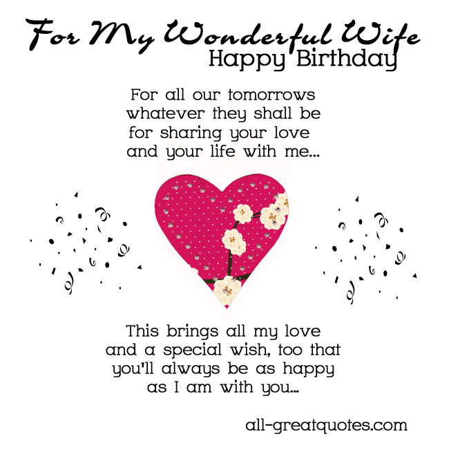 Happy Birthday Quotes Wife
 Happy Birthday To My Wife Quotes QuotesGram