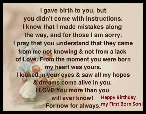 Happy Birthday To My First Born Son Quotes
 Happy Birthday To My First Born Son