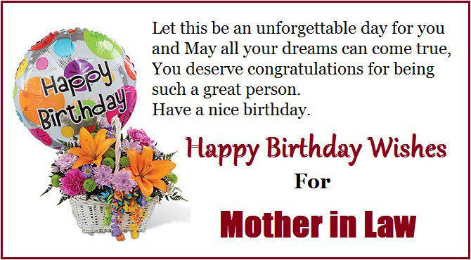 Happy Birthday Wishes For Mother In Law
 Happy Birthday Quotes for Mom in Law