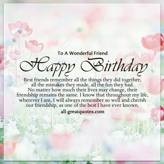 Happy Birthday Wishes Quotes For Friend
 50 Happy birthday wishes friendship Quotes With