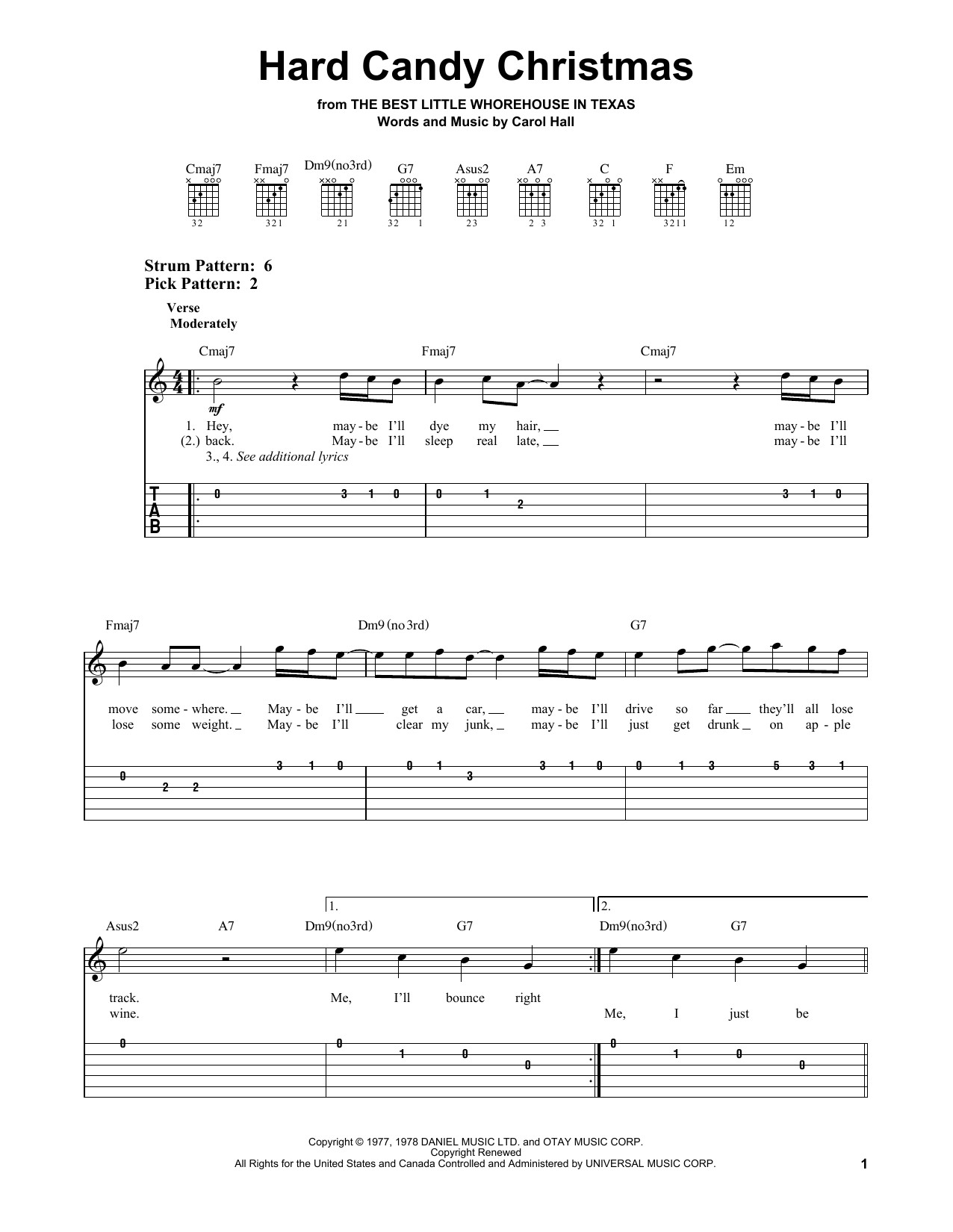 Hard Candy Christmas Lyrics
 Hard Candy Christmas by Dolly Parton Easy Guitar Tab