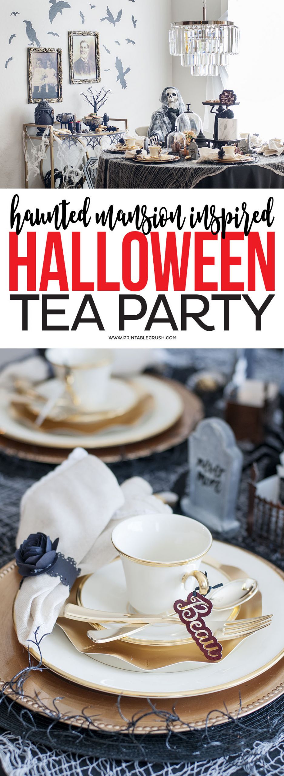 Haunted Halloween Party Ideas
 Haunted Mansion Halloween Tea Party Ideas Printable Crush