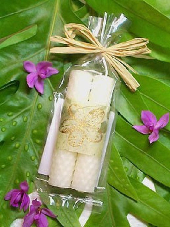Hawaiian Wedding Favors
 Plumeria Candles Hawaiian Wedding Favors White by doublebrush