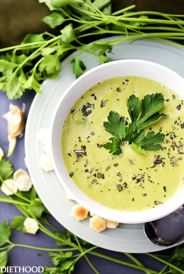 Healthy Asparagus Soup
 Roasted Garlic and Asparagus Soup Recipe Diethood