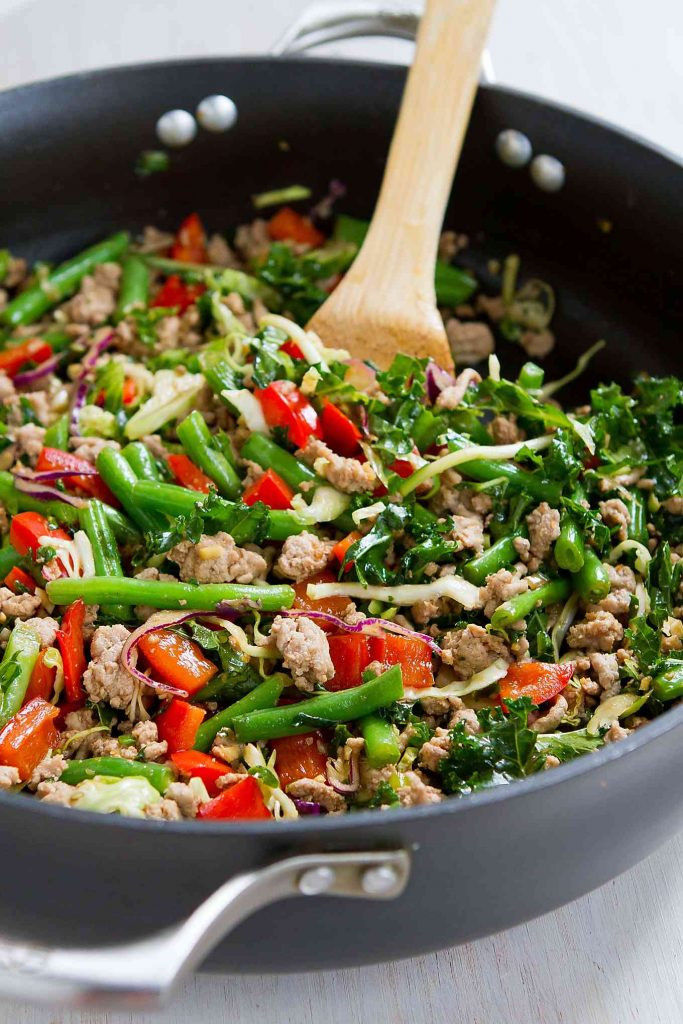 Healthy Dinner With Ground Turkey
 Ground Turkey Stir Fry with Greens Beans & Kale 20