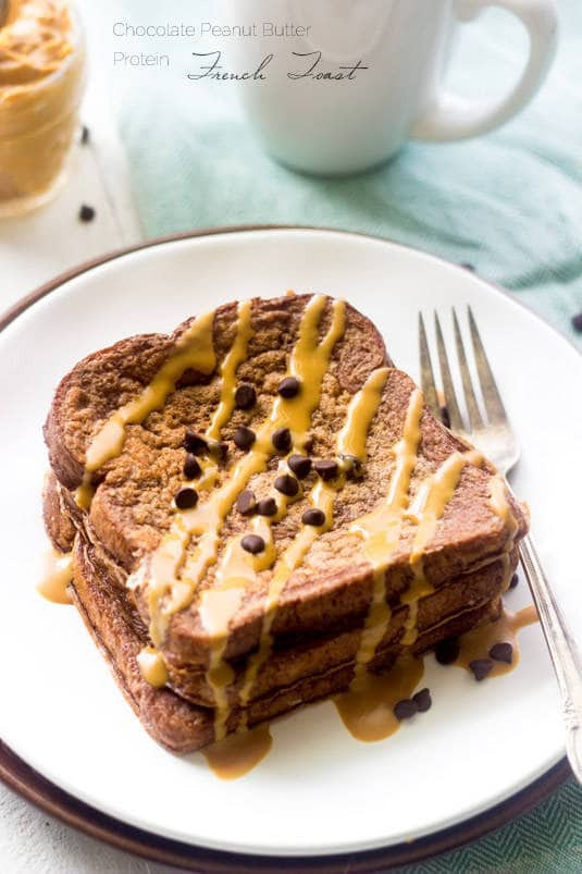 Healthy French Toast
 Healthy French Toast with Chocolate and Peanut Butter
