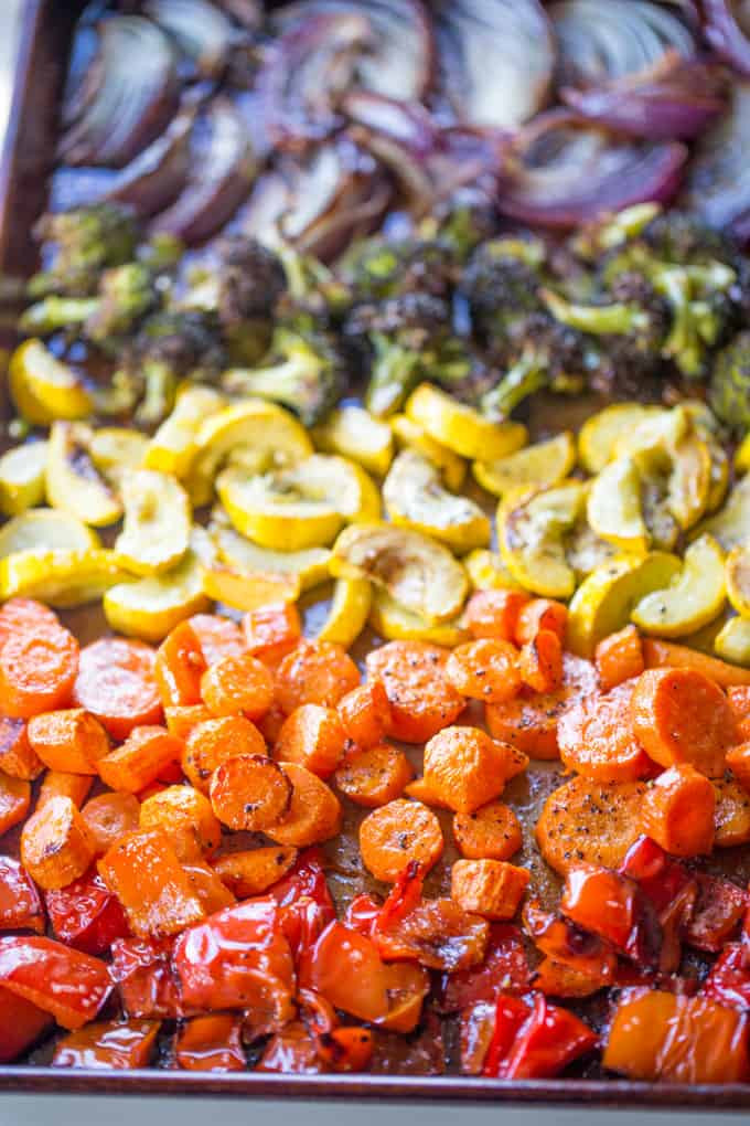 Healthy Roasted Vegetables
 Rainbow Roasted Ve ables Dinner then Dessert