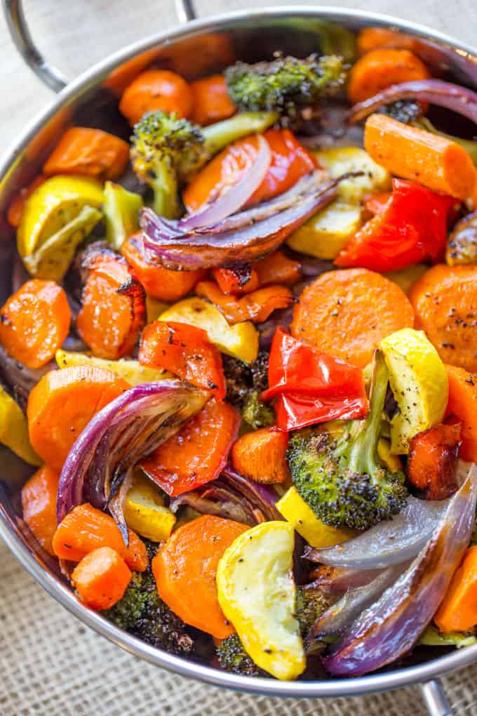 Healthy Roasted Vegetables
 Rainbow Roasted Ve ables Dinner then Dessert