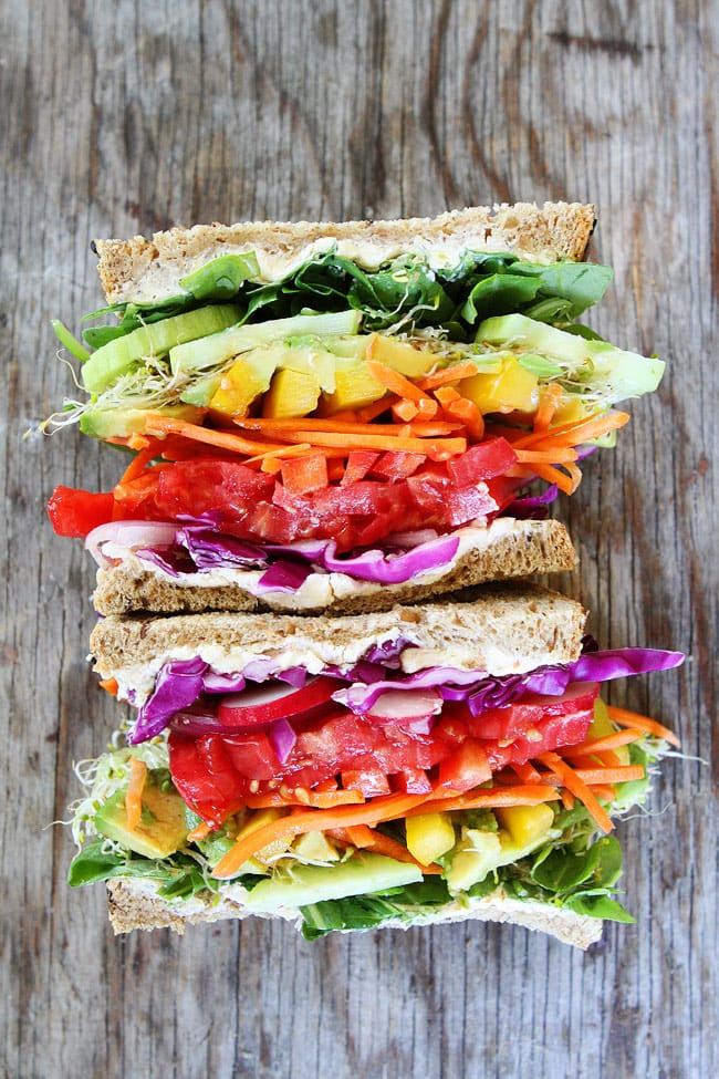 Healthy Side Dishes For Sandwiches
 Rainbow Ve able Sandwich Recipe