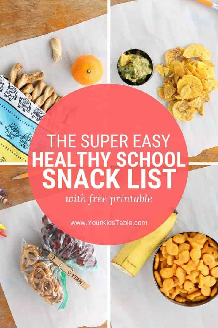 Healthy Snacks For School
 The Super Easy Healthy School Snack List with Printable