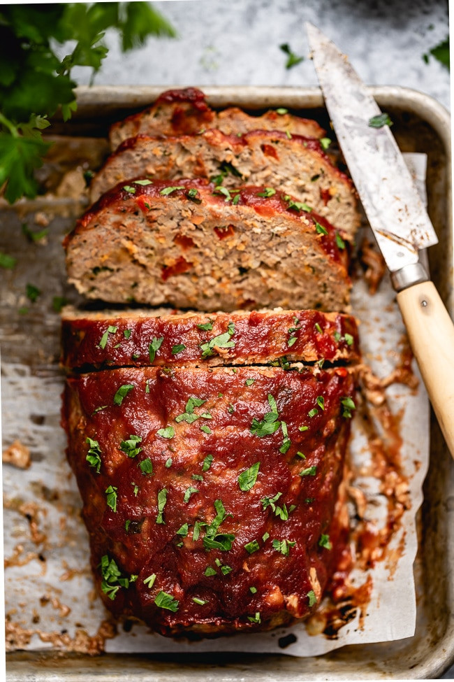 Healthy Turkey Meatloaf Recipe
 The Best Ground Turkey Meatloaf Recipe VIDEO Foolproof