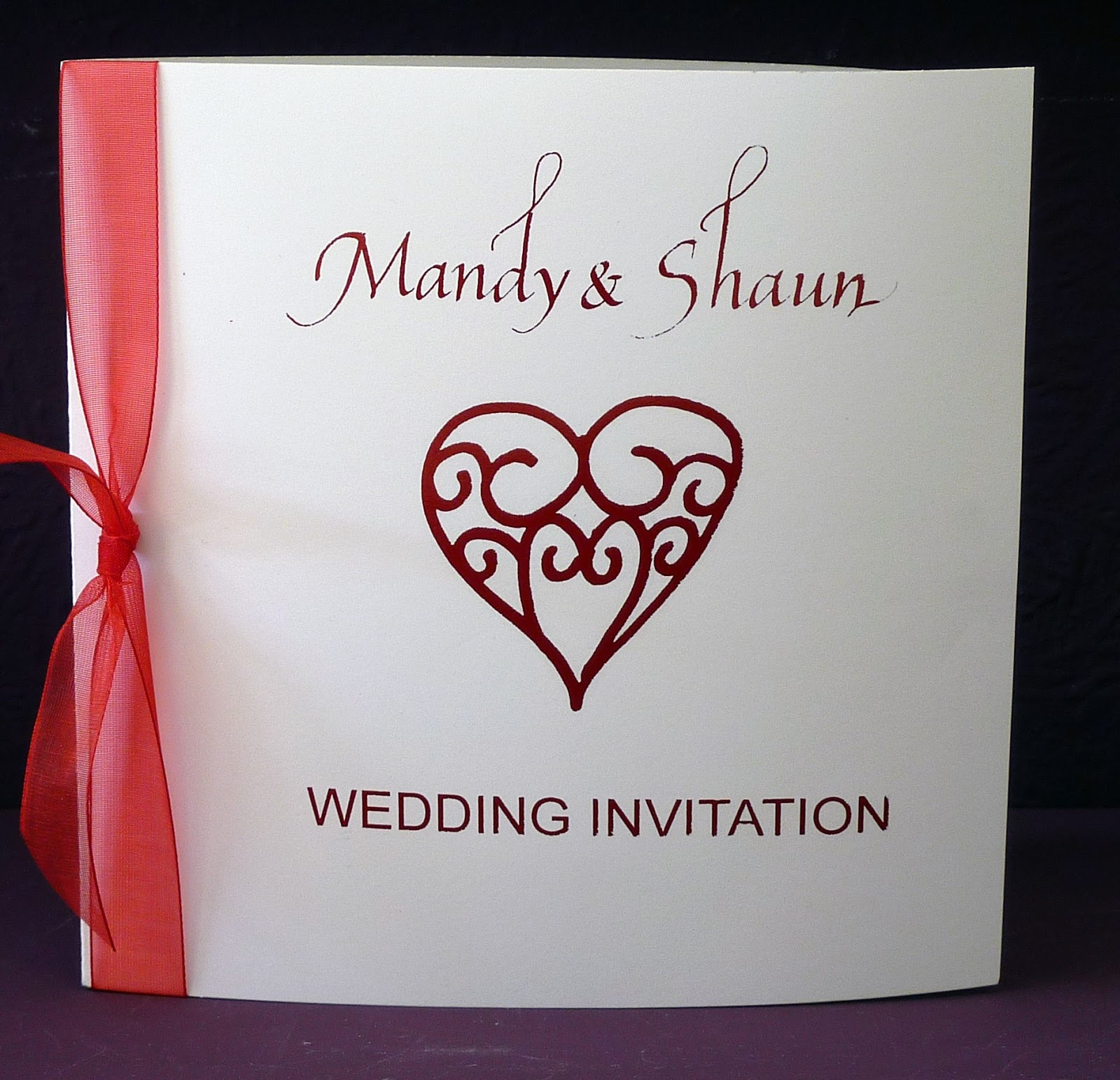 Heart Wedding Invitations
 Inspired by Script Heart Themed Wedding Invitation