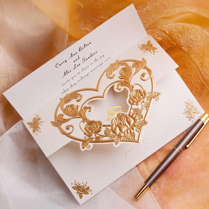 Heart Wedding Invitations
 Laser cut heart shaped Wedding Invitations on Aliexpress