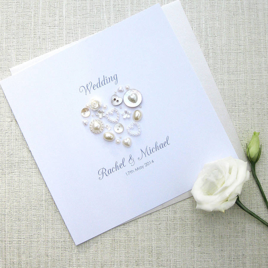 Heart Wedding Invitations
 pearl heart personalised wedding invitations by sweet