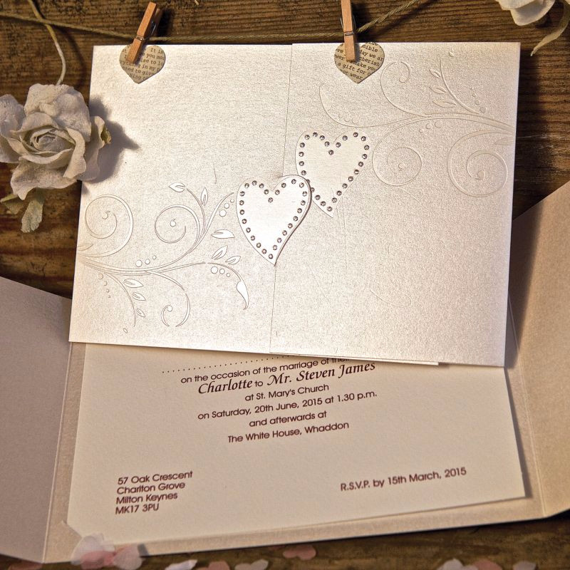 Heart Wedding Invitations
 Sparkling Hearts Wedding Invitation Gallery