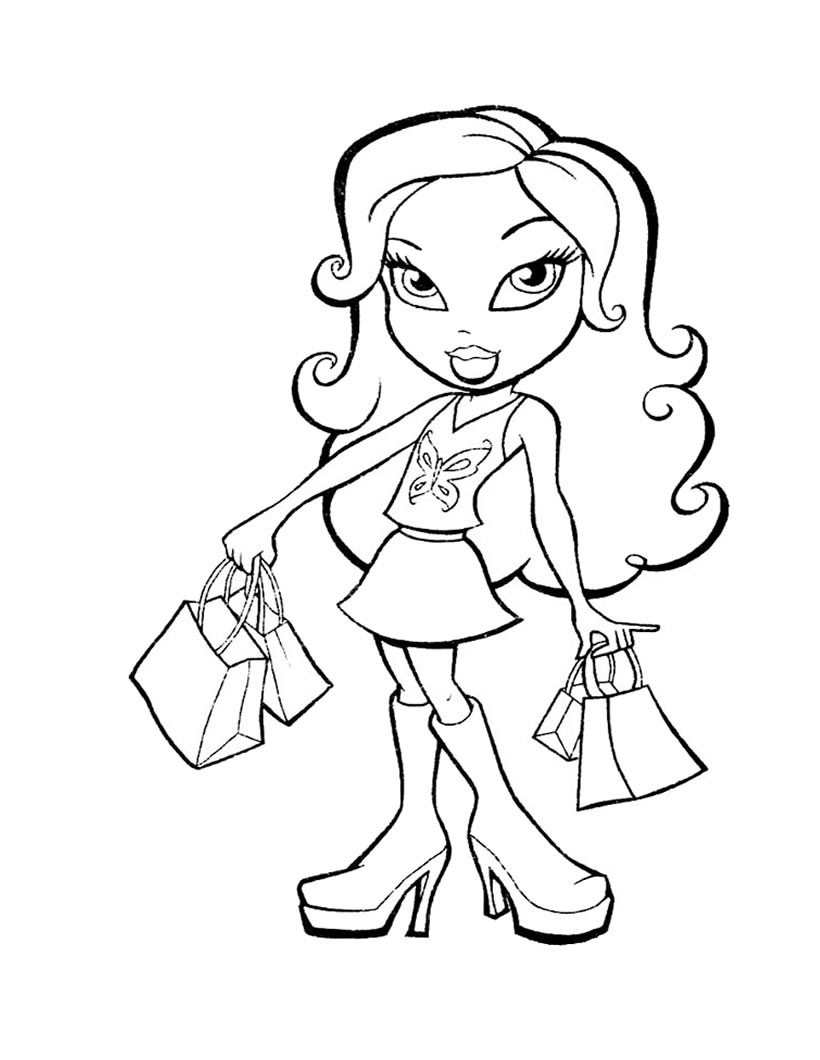 Hellokids Coloring Pages
 Shoping bratz coloring pages Hellokids