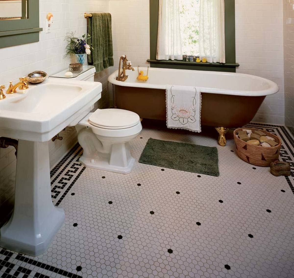 Hex Tiles Bathroom Floor
 The Floor is a Key to Style Arts & Crafts Homes and the