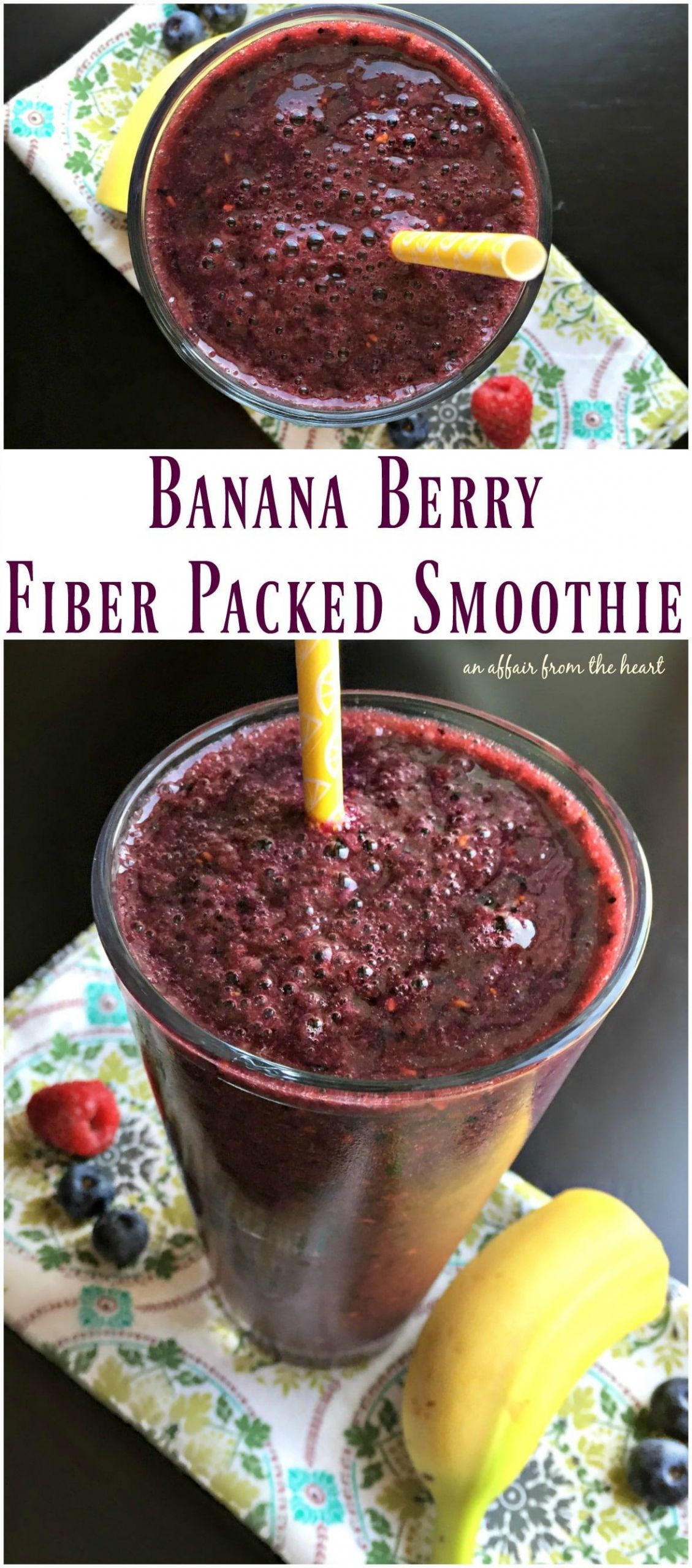 High Fiber Smoothies Recipes
 Banana Berry Fiber Packed Smoothie Recipe