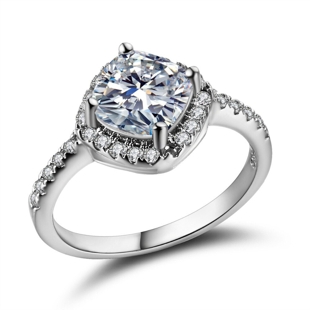 High Quality Cubic Zirconia Wedding Rings
 MISANANRYNE High Quality Silver Color Ring Wedding