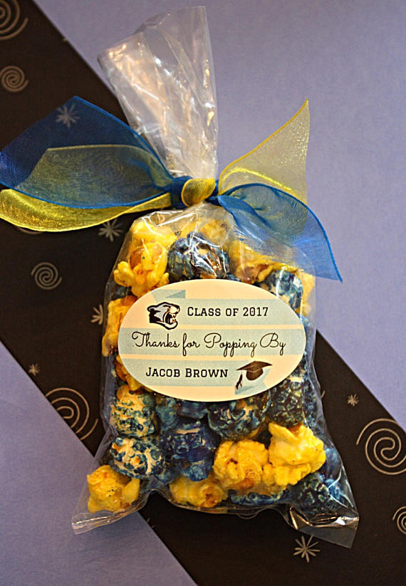 High School Graduation Party Favor Ideas
 18 Class Color Popcorn Personalized Graduation Party favors