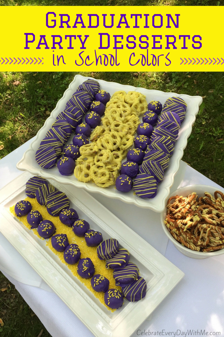 High School Graduation Party Menu Ideas Recipe
 Graduation Party Desserts in School Colors Celebrate