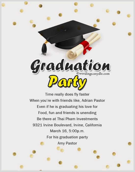 High School Graduation Party Wording Ideas
 Graduation Party Invitation Wording – Wordings and Messages