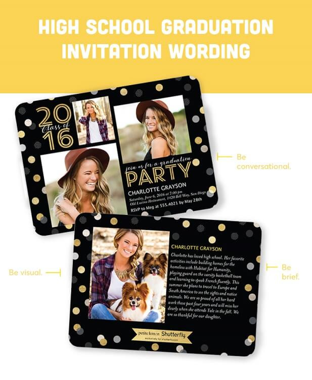 High School Graduation Party Wording Ideas
 Graduation Invitation Wording Guide for 2018