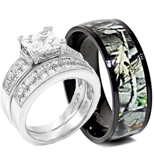 His And Her Camo Wedding Ring Sets
 Unique Camo Wedding Ring Sets His And Hers