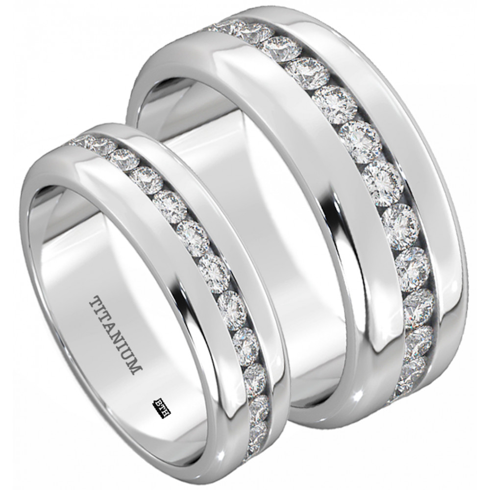His N Hers Wedding Rings
 His And Hers Titanium Wedding Engagement Ring Band Set