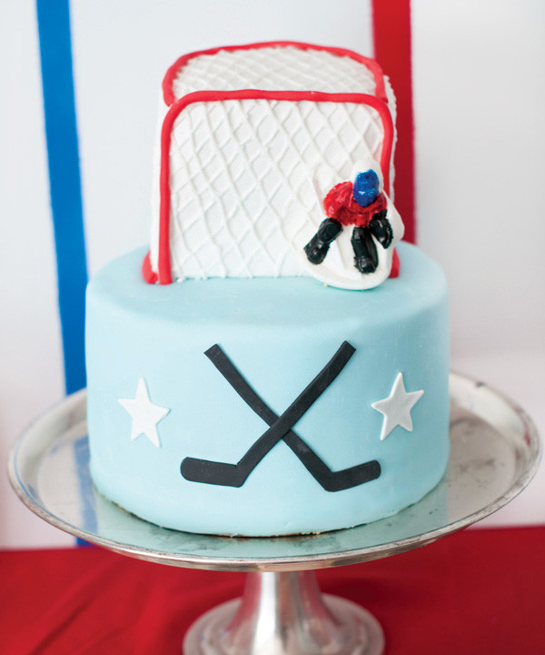 Hockey Birthday Cake
 Slapshot Hockey Birthday Party Hostess with the Mostess