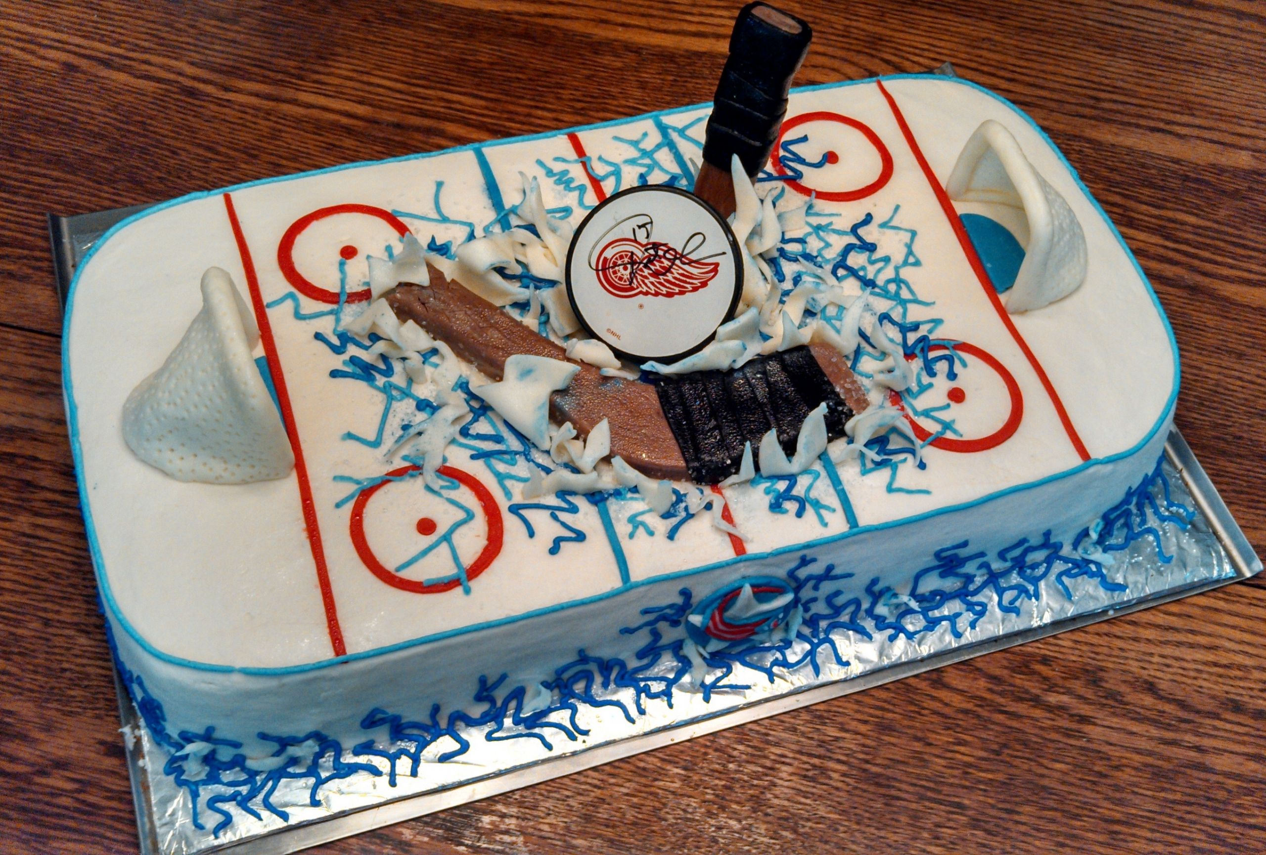 Hockey Birthday Cake
 Blue Jackets Hockey Rink Cake CakeCentral