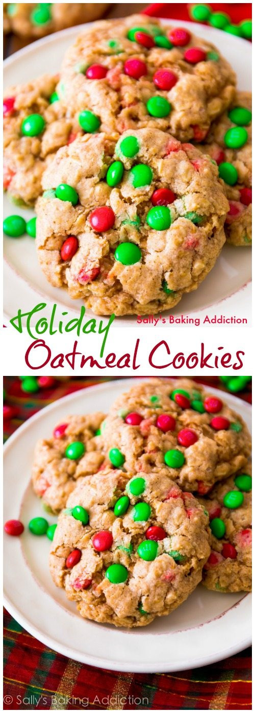 Holiday Oatmeal Cookies
 Chewy Oatmeal M&M Cookies Sallys Baking Addiction