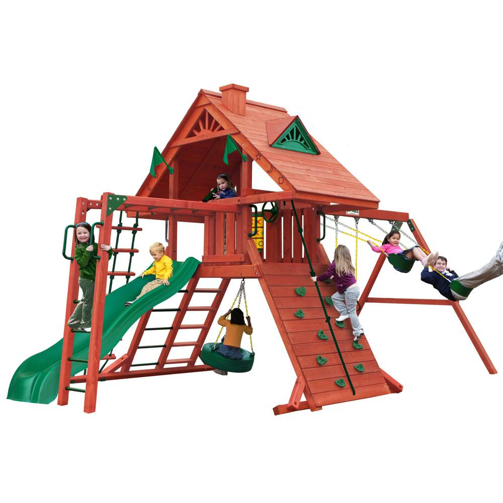Home Depot Kids Swing Sets
 Gorilla Playsets Sun Palace II Wooden Playset with Monkey