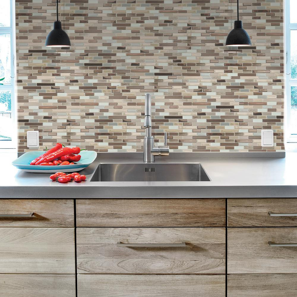Home Depot Kitchen Wall Tile
 Smart Tiles Muretto Durango 10 20 in W x 9 10 in H Peel