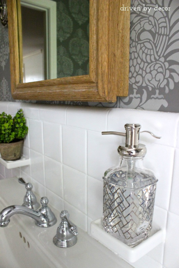 Home Goods Bathroom Decor
 Our Stenciled Bathroom Bud Makeover Reveal