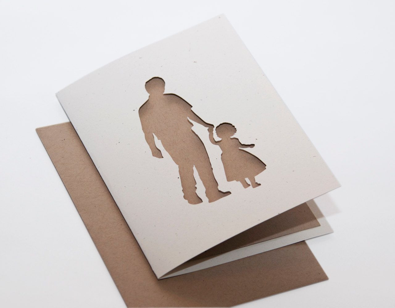Homemade Birthday Gift Ideas For Dad From Daughter
 Fathers Day Card Father and Daughter Cut Silhouette Card