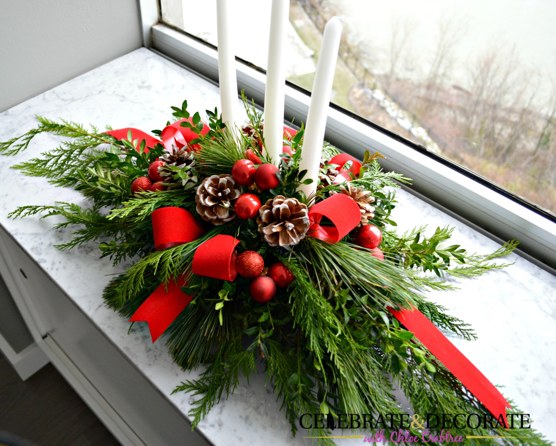 Homemade Christmas Flower Arrangements
 DIY Evergreen Christmas Centerpiece Celebrate & Decorate