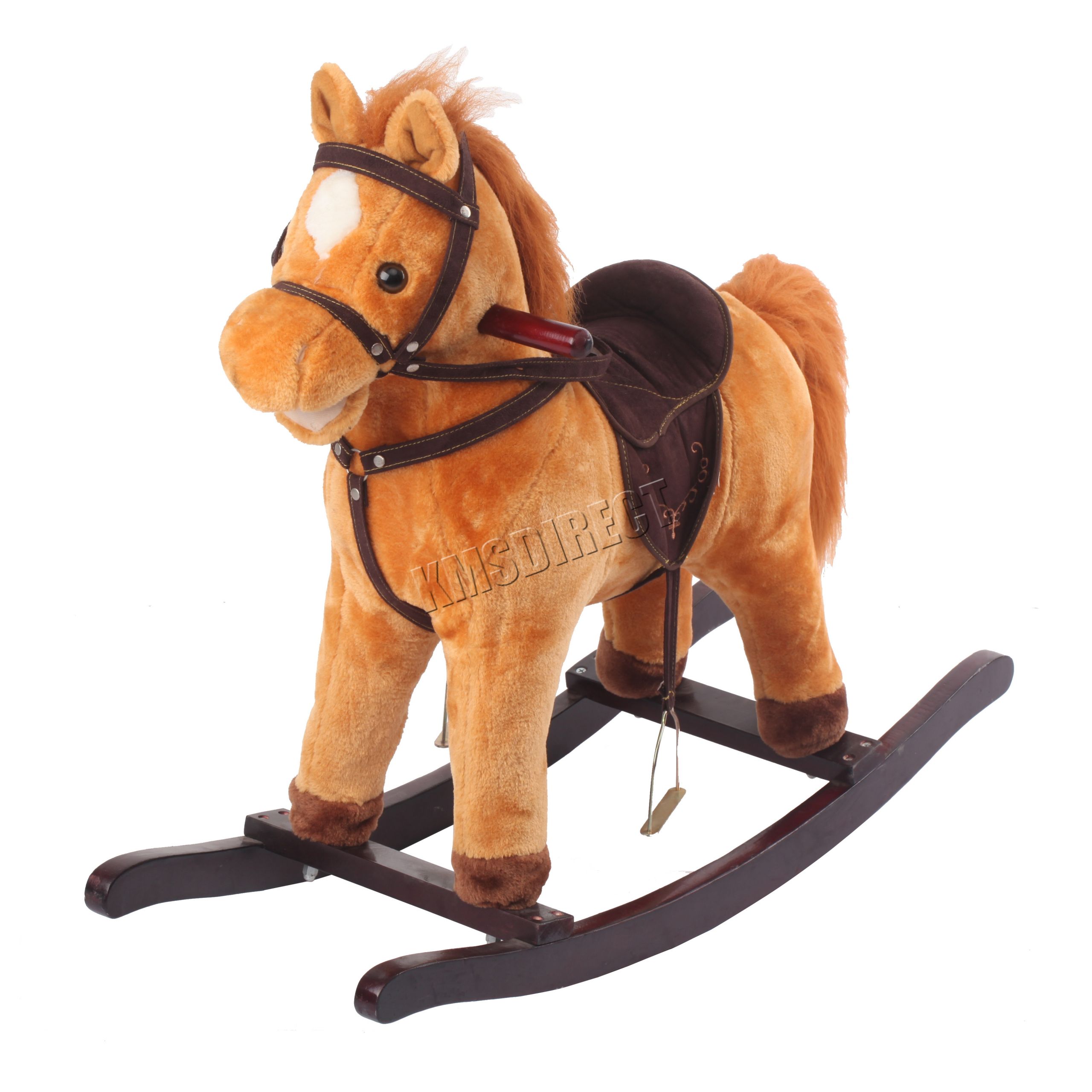 Horse Gift For Kids
 Kids Childrens Small Wooden Rocking Horse Light Brown 68cm