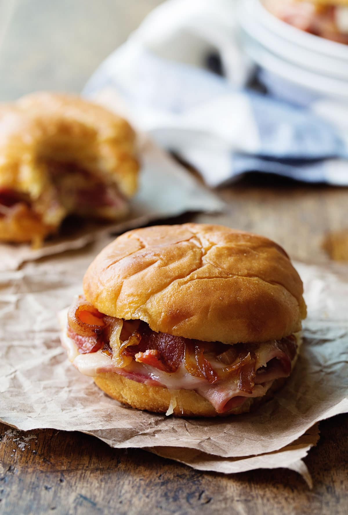 Hot Ham And Cheese Recipes
 Hot Ham and Cheese Sandwiches with Bacon and Caramelized