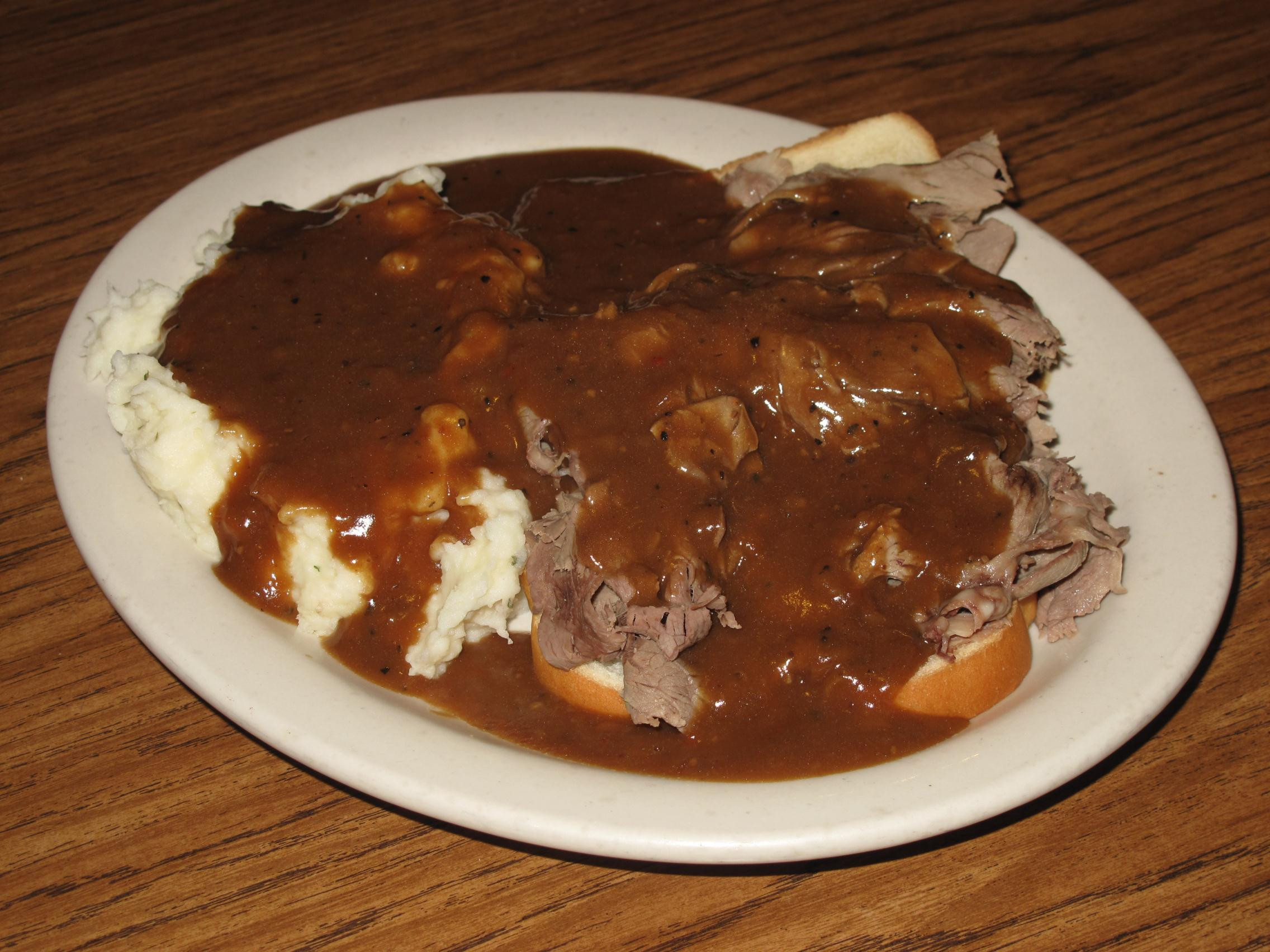 Hot Roast Beef Sandwiches With Gravy   Sill s Cafe