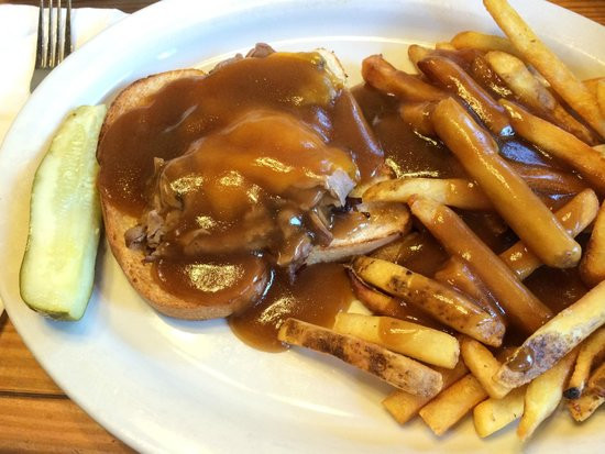 Hot Roast Beef Sandwiches With Gravy   Hot Roast Beef Sandwich with fries loved the gravy