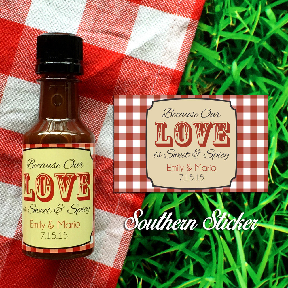 Hot Sauce Wedding Favors
 Wedding Hot Sauce Favors Personalized Labels & Empty 50 mL