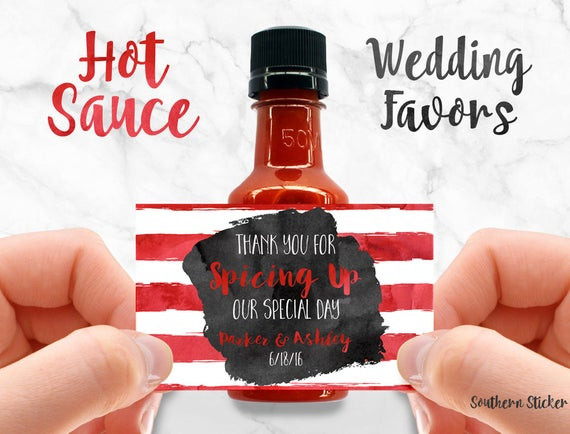 Hot Sauce Wedding Favors
 Custom Hot Sauce Favors Personalized Labels & Empty 50 mL