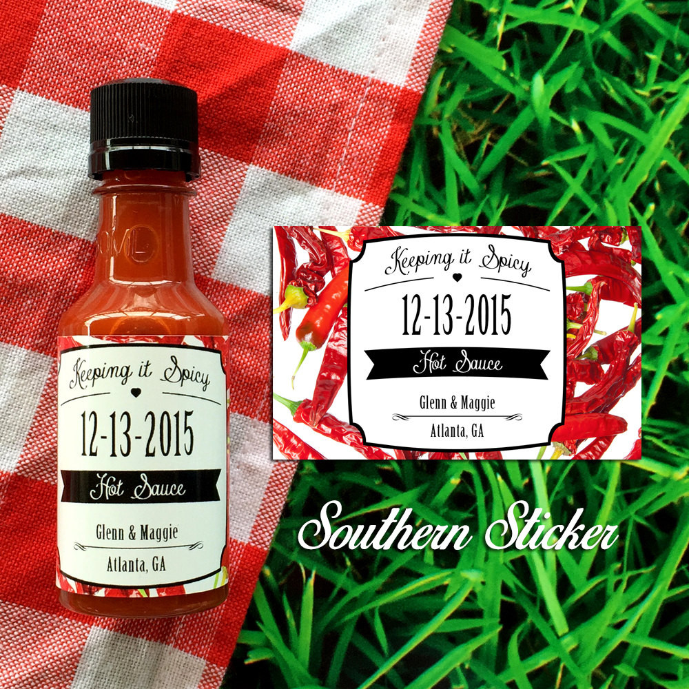 Hot Sauce Wedding Favors
 Wedding Hot Sauce Favors Personalized Labels & Empty 50 mL
