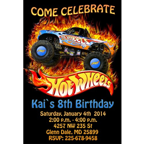 Hot Wheels Birthday Invitations
 Hot Wheels Birthday Party Invitations