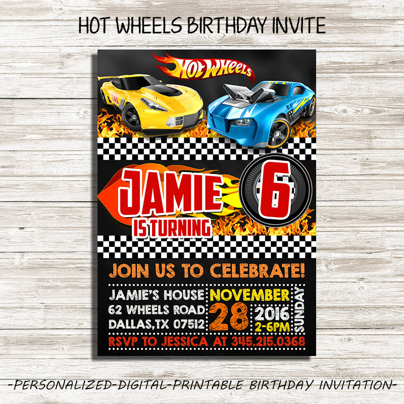 Hot Wheels Birthday Invitations
 Hot Wheels Birthday Invitation Hot Wheels by