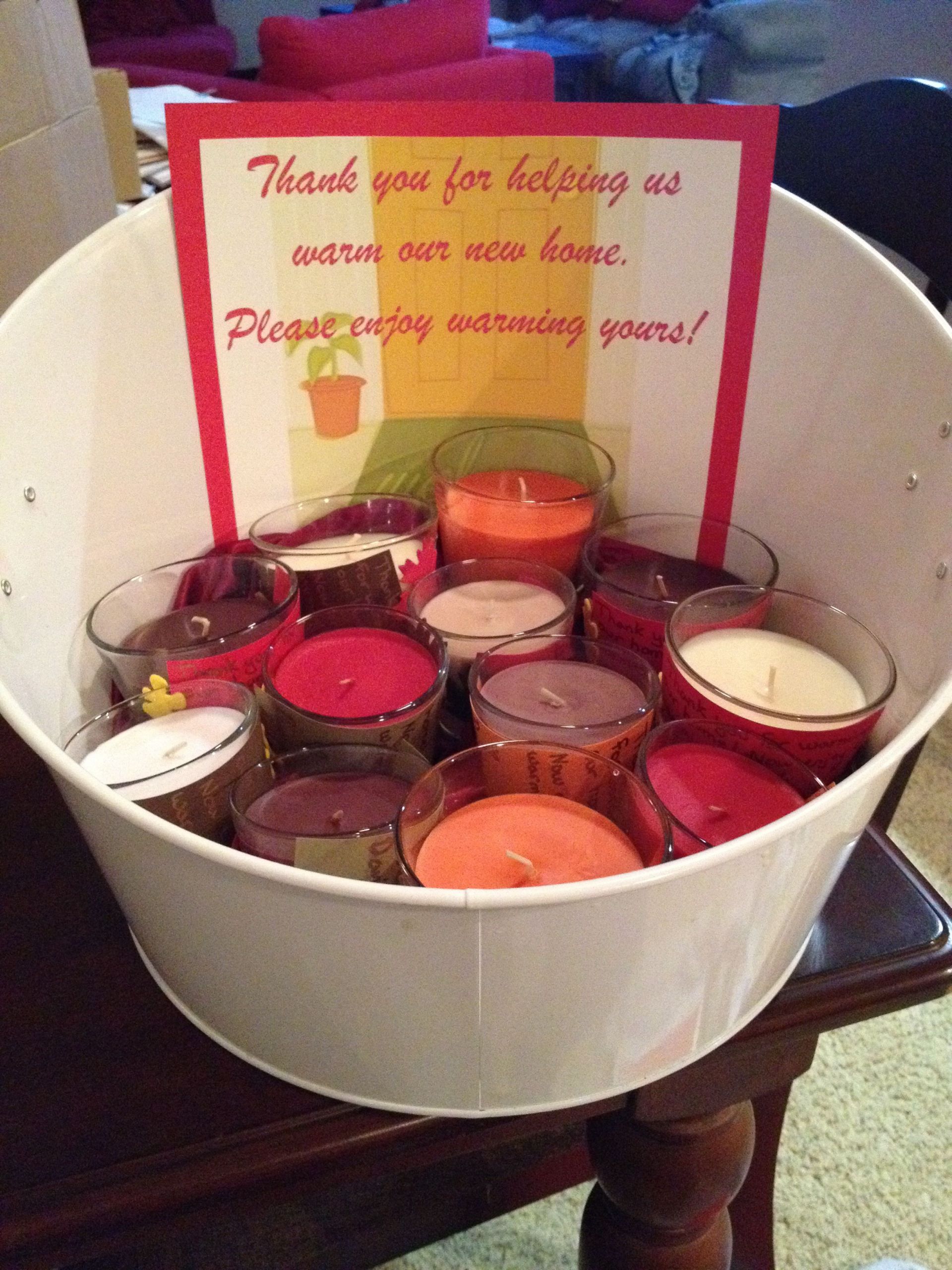 Houseguest Thank You Gift Ideas
 Housewarming party candle favors thank you for warming