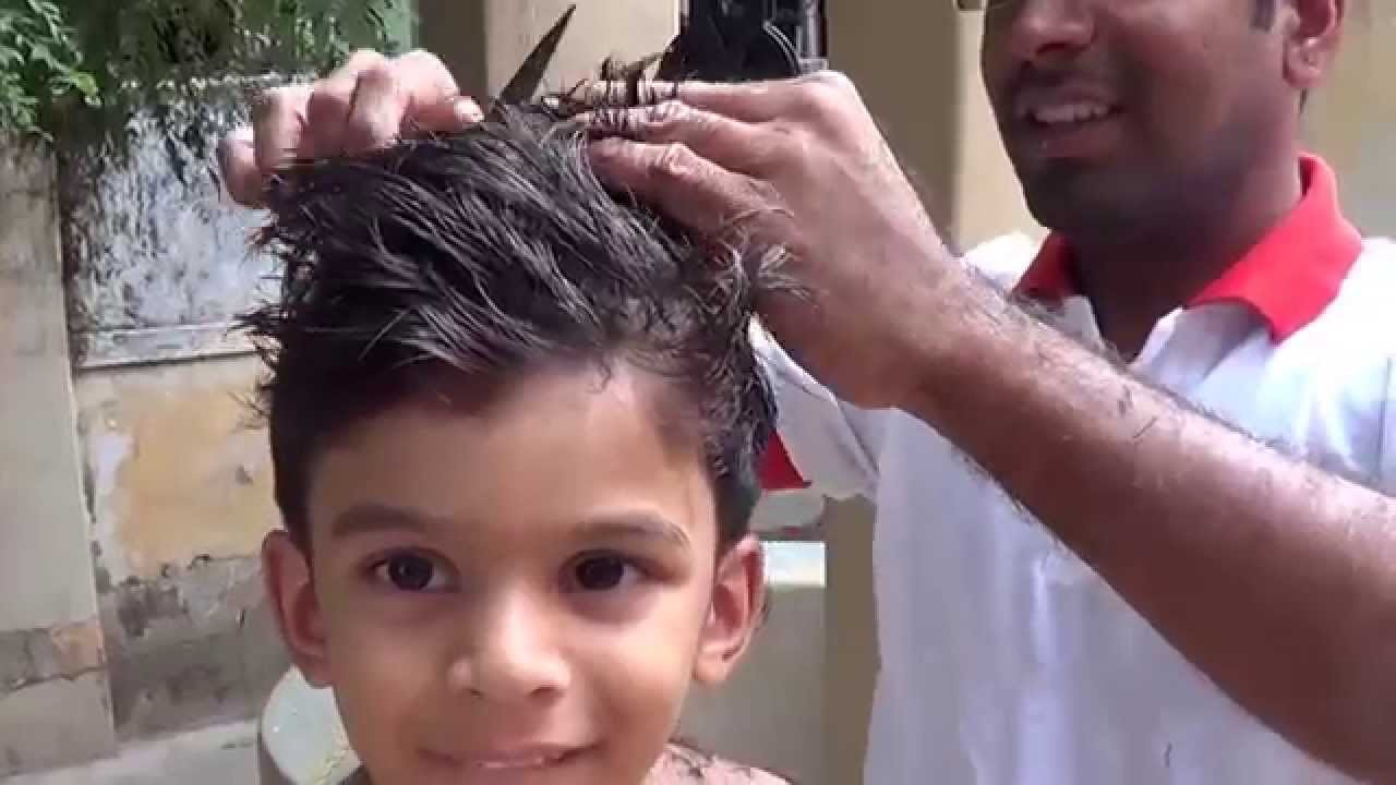 How To Cut Boys Hair With Clippers
 Boys hair cut using Scissors Manual hair cutting