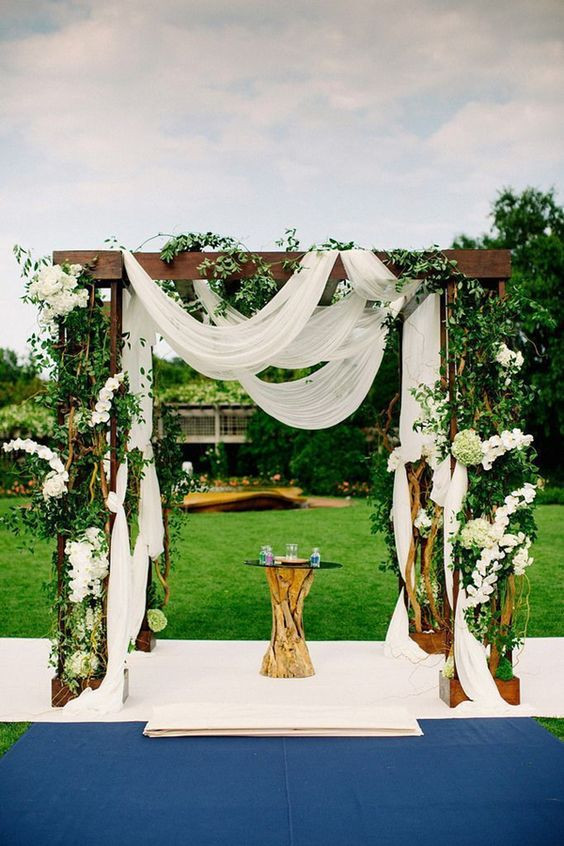 How To Decorate A Wedding Arch With Fabric
 36 Wood Wedding Arches Arbors And Altars Weddingomania